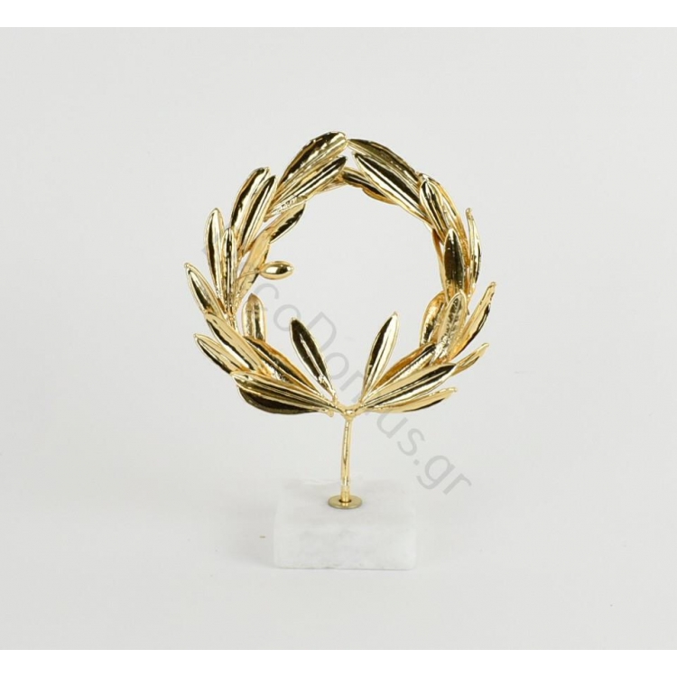 ΕΠΙΤΡΑΠΕΖΙΟ ΧΕΙΡΟΠΟΙΗΤΟ ΔΙΑΚΟΣΜΗΤΙΚΟ ΣΤΕΦΑΝΙ ΕΠΙΧΡΥΣΩΜΕΝΟ Μάρμαρο 13x6xh17