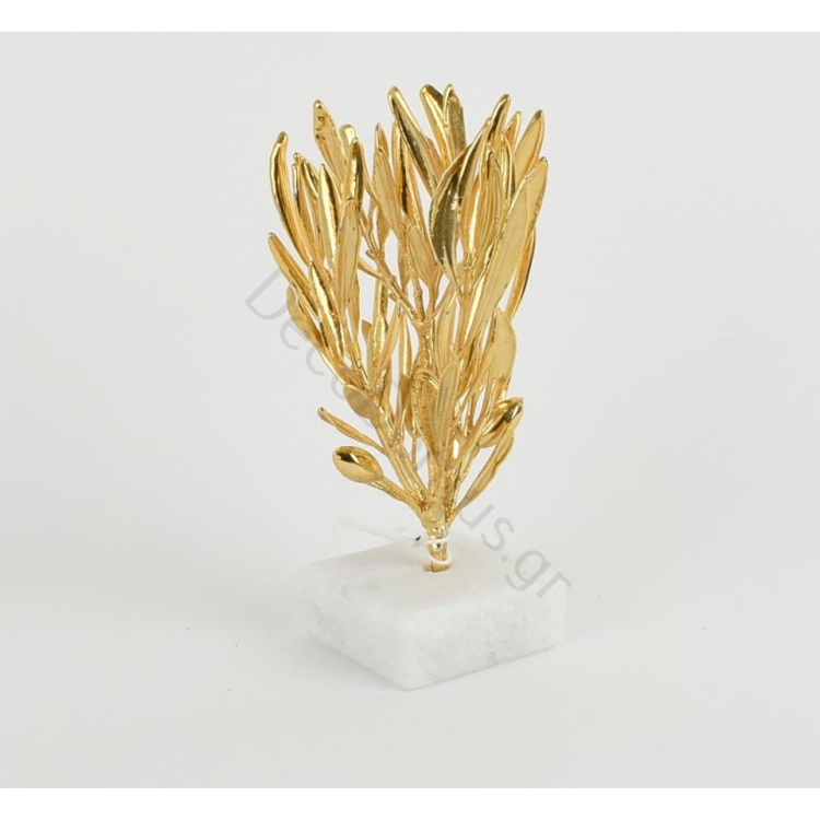 ΕΠΙΤΡΑΠΕΖΙΟ ΧΕΙΡΟΠΟΙΗΤΟ ΔΙΑΚΟΣΜΗΤΙΚΟ ΦΥΤΟ ΕΛΙΑ ΕΠΙΧΡΥΣΩΜΕΝΟ Μάρμαρο 9x4.5xh13