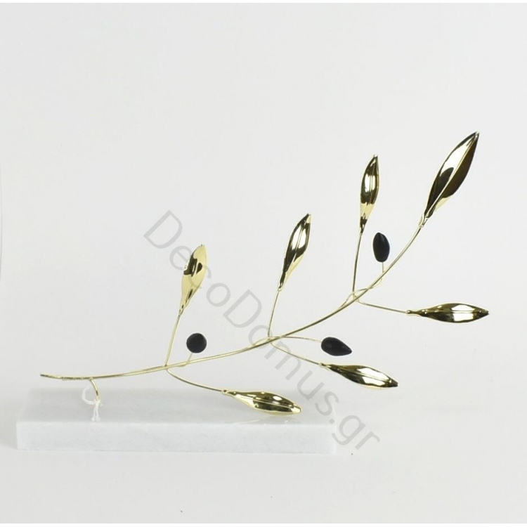 ΚΛΑΔΙ ΕΛΙΑΣ ΧΕΙΡΟΠΟΙΗΤΟ ΜΕ ΒΑΣΗ ΜΑΡΜΑΡΙΝΗ Ορείχαλκος 29x5xh20