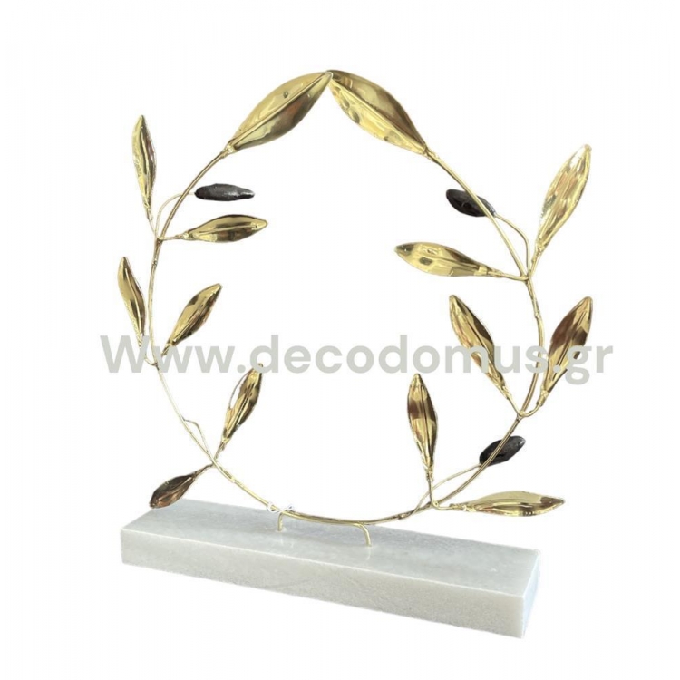 ΣΤΕΦΑΝΙ ΕΛΙΑΣ ΧΕΙΡΟΠΟΙΗΤΟ ΜΕ ΜΑΡΜΑΡΙΝΗ ΒΑΣΗ Ορείχαλκος 27x1xh26