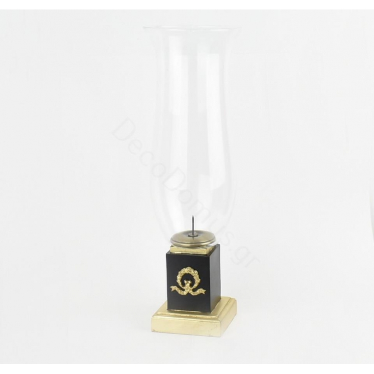 ΚΗΡΟΠΗΓΙΟ ΜΕ ΜΑΥΡΗ ΚΑΙ ΧΡΥΣΗ ΒΑΣΗ Συνθετικό 10x10xh42