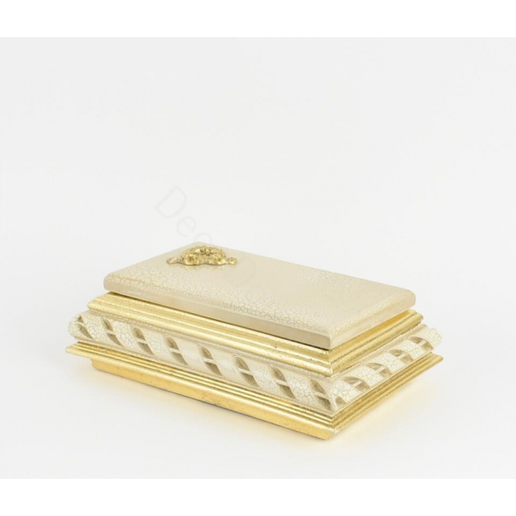 ΔΙΑΚΟΣΜΗΤΙΚΟ ΚΟΥΤΙ ΙΒΟΥΑΡ ΜΕ ΧΡΥΣΟ Συνθετικό 32x15xh7