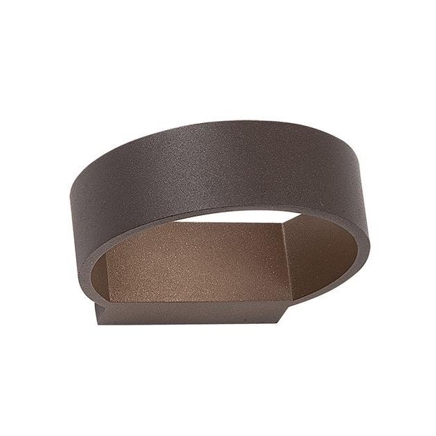 ΦΩΤΙΣΤΙΚΟ ΤΟΙΧΟΥ LED ΕΞΩΤΕΡΙΚΟΥ ΧΩΡΟΥ ΣΚΟΥΡΟ ΚΑΦΕ ΜΕ ΠΑΝΩ-ΚΑΤΩ ΦΩΤΙΣΜΟ3000K 6W Γυαλί 16x16.5xh5