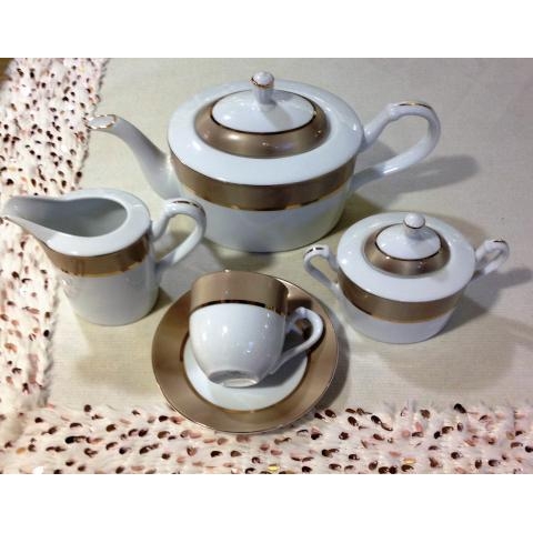 ΣΕΤ ΤΣΑΓΙΟΥ 9 ΤΜΧ  GOLD ΠΟΡΣΕΛΑΝΗ ΤΣΕΧΙΑΣ Πορσελάνη