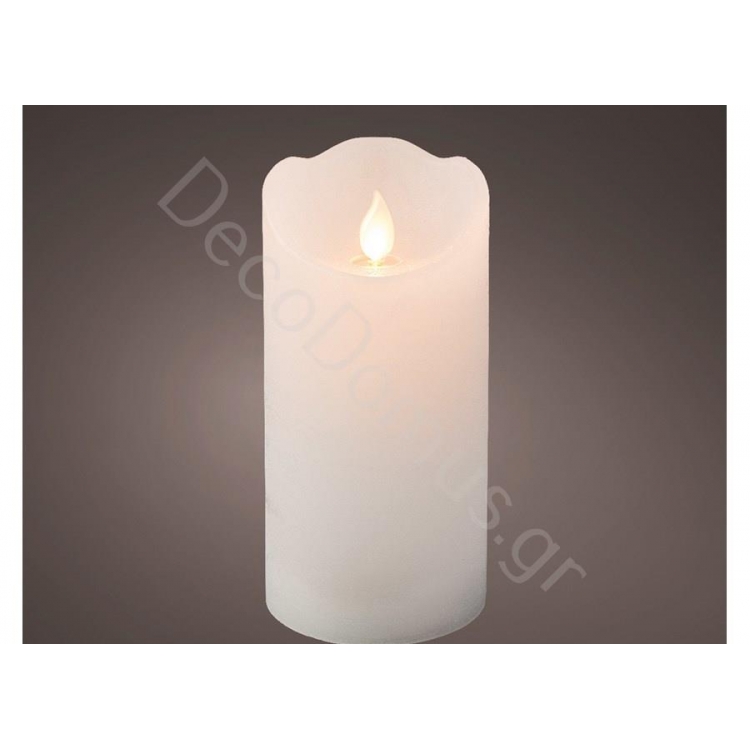 Κερί Led Άσπρο Που Κυματίζει Εσωτερικού Χώρου Ζεστό Φώς 1L  Kaemingk Συνθετικό Φ7.5xh15