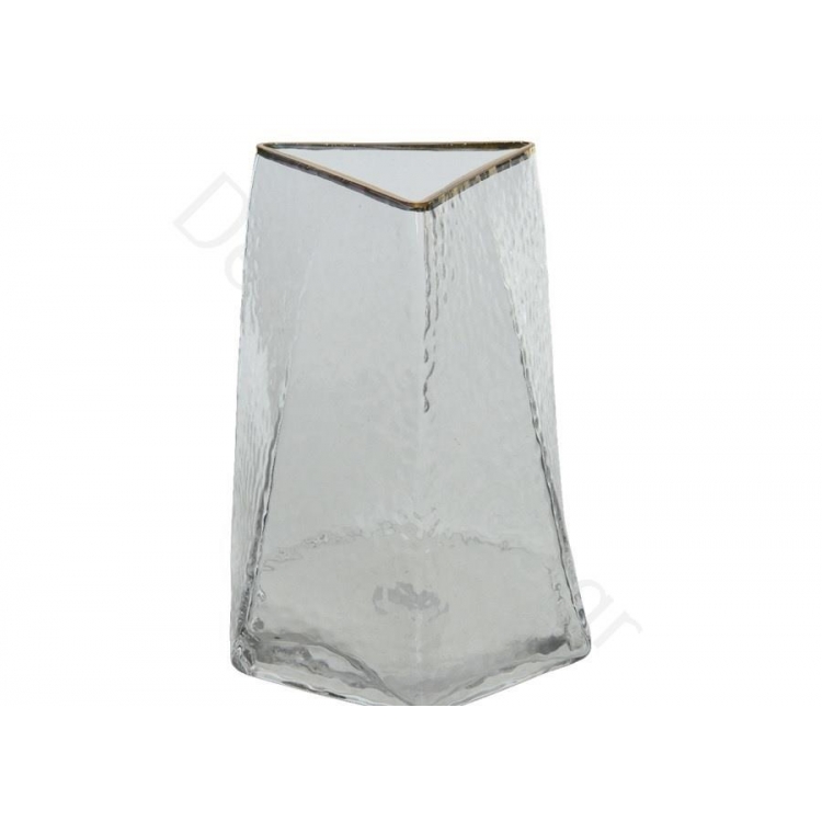 ΒΑΖΟ ΔΙΑΦΑΝΟ ΣΦΥΡΙΛΑΤΟ ΜΕ ΧΡΥΣΟ ΣΤΟΜΙΟ KAEMINGK Γυαλί 11.8x11.8xh15