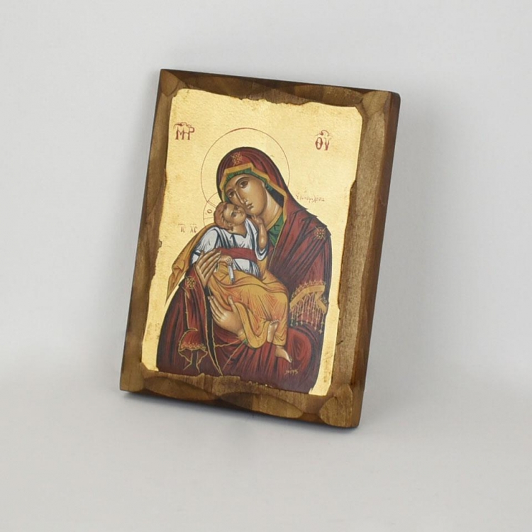 ΕΙΚΟΝΑ ΕΠΙΤΡΑΠΕΖΙΑ ΚΑΙ ΕΠΙΤΟΙΧΙΑ ΧΕΙΡΟΠΟΊΗΤΗ ΠΑΝΑΓΙΑ Η ΓΛΥΚΟΦΥΛΟΥΣΑ ΒΥΖΑΝΤΙΝΗΣ ΤΕΧΝΗΣ ΜΕ ΠΑΛΑΙΩΜΕΝΟ ΞΥΛΟ ΚΑΙ ΦΥΛΛΟ ΧΡΥΣΟΥ Ξύλο 15*20 EK.