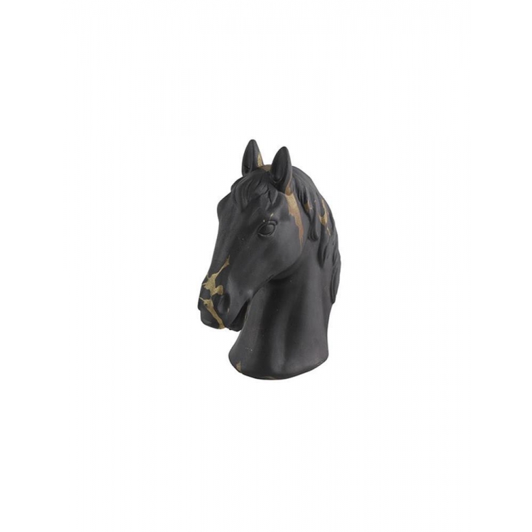 ΚΕΦΑΛΙ ΑΛΟΓΟΥ ΔΙΑΚΟΣΜΗΤΙΚΟ ΜΑΥΡΟ ΜΕ ΧΡΥΣΑ ΝΕΡΑ ΜΕΓΑΛΟ Κεραμικό 19*10*24