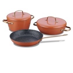 VINTAGE SET COOKWARE 5 ΤΜΧ ΠΡΑΣΙΝΟ-TERACOTTA Αλουμίνιο