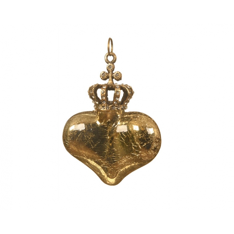 ΧΡΙΣΤΟΥΓΕΝΝΙΑΤΙΚΟ ΣΤΟΛΙΔΙ ΓΥΑΛΙΝΟ ΧΡΥΣΗ ΚΑΡΔΙΑ ΜΕ ΣΤΕΜΜΑ - KAEMINGK Γυαλί 5*5*Y9.5