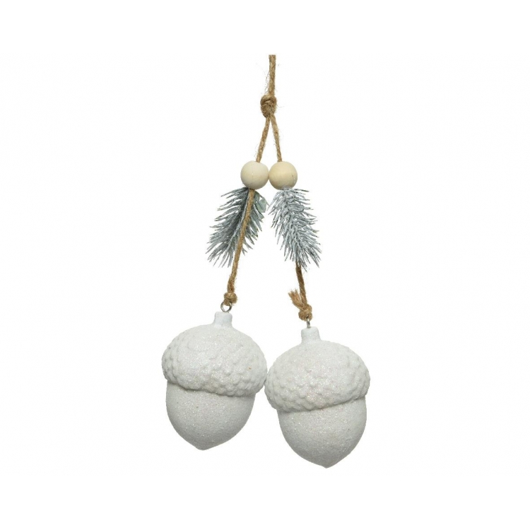 ΧΡΙΣΤΟΥΓΕΝΝΙΑΤΙΚΟ ΣΤΟΛΙΔΙ ΛΕΥΚΟ ΒΕΛΑΝΙΔΙ - KAEMINGK Κεραμικό 4.5*14*Y16.5