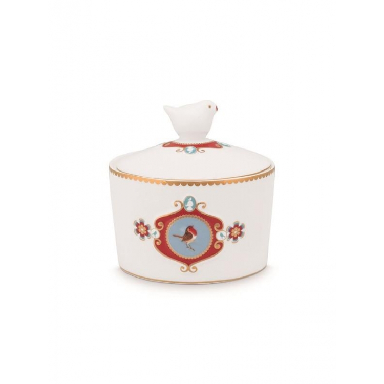 ΖΑΧΑΡΙΕΡΑ ΛΕΥΚΗ ΠΟΡΣΕΛΑΝΙΝΗ LOVE BIRDS MEDALLION WHITE 300ML Πορσελάνη Φ10xh11