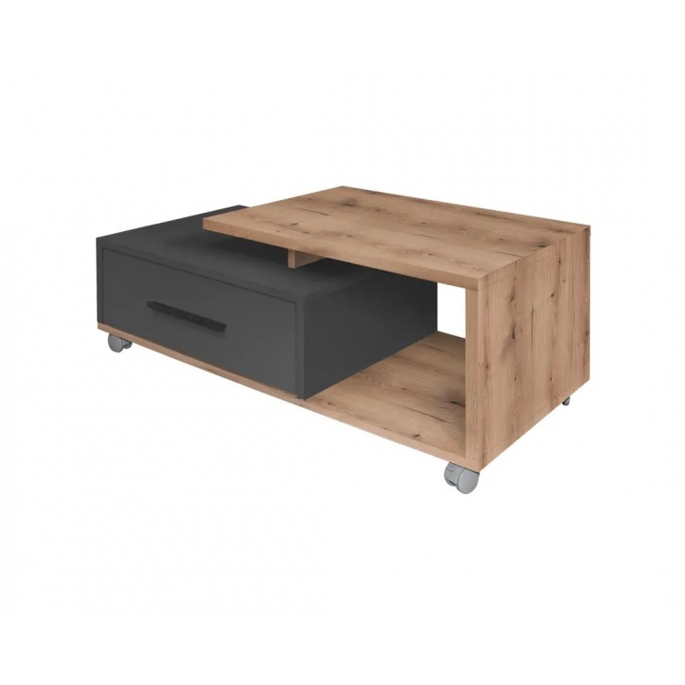 ΤΡΑΠΕΖΑΚΙ ΣΑΛΟΝΙΟΥ LEO ΜΕ ΣΥΡΤΑΡΙ ARTISAN/ΓΚΡΙ Μελαμίνη Μ1.10Π0.50Υ0.41