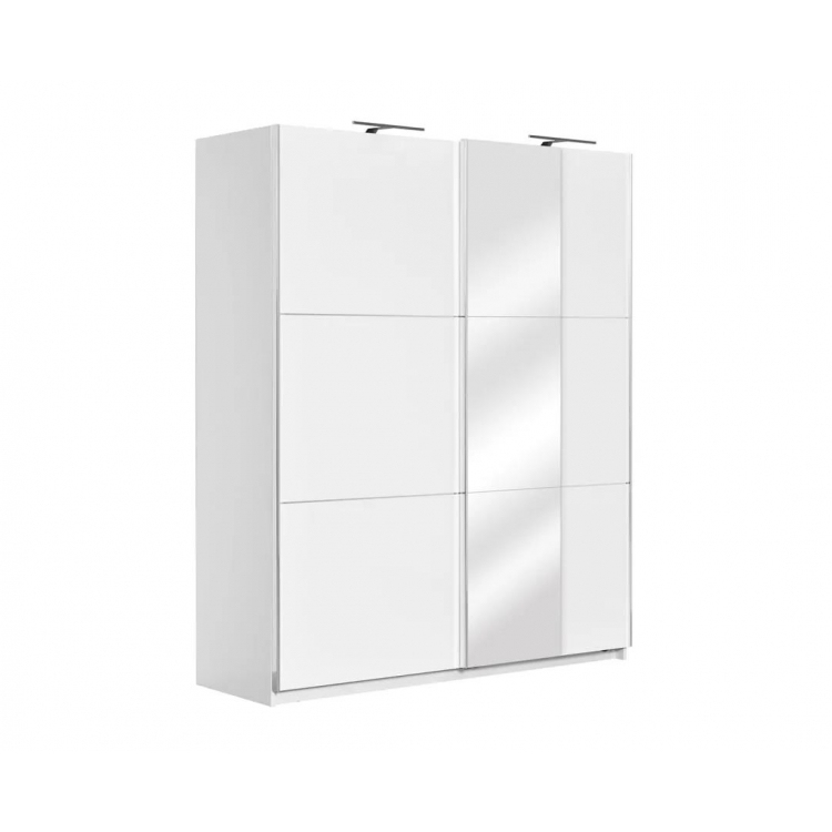 Συρόμενη ντουλάπα με βαρέως τύπου μηχανισμό και καθρέπτη Elegance 180 Ασπρο γυαλιστερό Μελαμίνη Μ1.79Π0.64Υ2.22