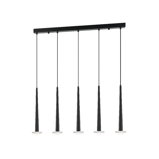 ΚΡΕΜΑΣΤΟ ΠΕΝΤΑΦΩΤΟ ΦΩΤΙΣΤΙΚΟ LED ΣΕ ΔΙΑΤΑΞΗ ΡΑΓΑΣ ΜΑΥΡΟ ΣΑΓΡΕ ΜΕ ΛΕΥΚΟ ΜΑΡΜΑΡΟ Μέταλλο 75x6+xh200