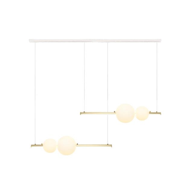 ΚΡΕΜΑΣΤΟ ΦΩΤΙΣΤΙΚΟ LED ΧΡΥΣΟ ΜΑΤ ΜΕ ΛΕΥΚΗ ΜΑΤ ΒΑΣΗ ΚΑΙ ΛΕΥΚΗ ΟΠΑΛΙΝΑ Γυαλί Μ1.05Π0.15Υ1.00