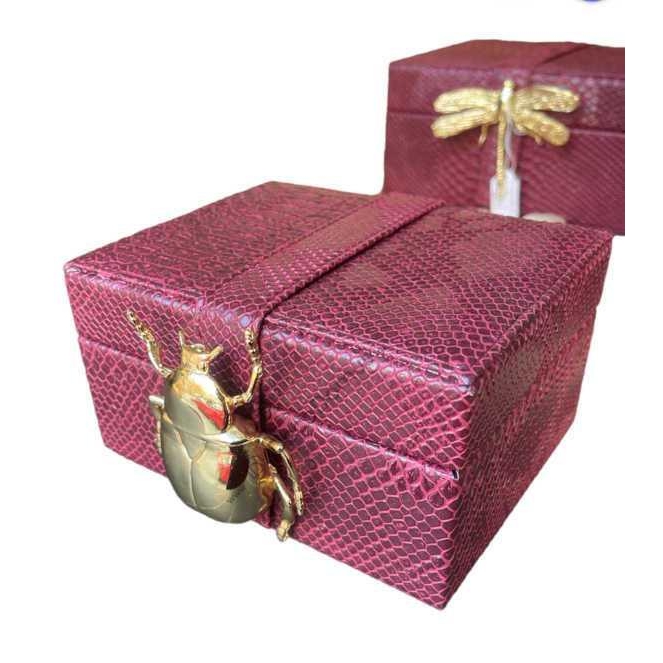 ΔΙΑΚΟΣΜΗΤΙΚΟ ΧΕΙΡΟΠΟΙΗΤΟ ΜΠΟΡΝΤΩ ΔΕΡΜΑΤΙΝΟ ΚΟΥΤΙ ΜΕ ΧΡΥΣΟ ΣΚΑΘΑΡΙ Μέταλλο 16.5x15xh9