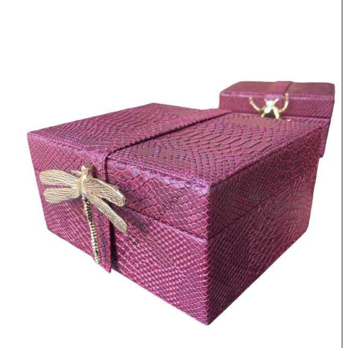 ΔΙΑΚΟΣΜΗΤΙΚΟ ΧΕΙΡΟΠΟΙΗΤΟ ΜΠΟΡΝΤΩ ΔΕΡΜΑΤΙΝΟ ΚΟΥΤΙ ΜΕ ΧΡΥΣΗ ΛΙΒΕΛΟΥΛΑ Μέταλλο 20x19xh10.50