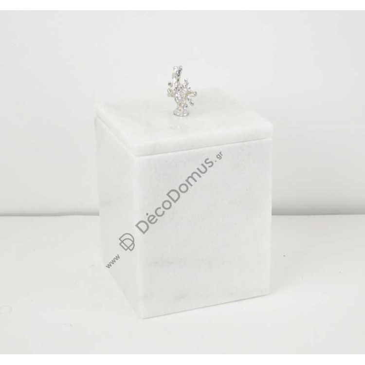 ΧΕΙΡΟΠΟΙΗΤΟ ΜΑΡΜΑΡΙΝΟ ΒΑΖΟ ΜΕ ΚΑΠΑΚΙ ΜΕ ΚΟΡΑΛΙ Μέταλλο 9x9xh16