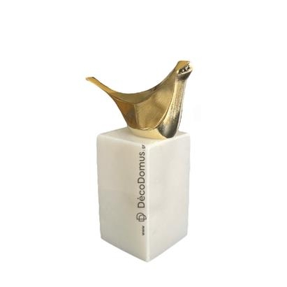 ΧΕΙΡΟΠΟΙΗΤΟ ΔΙΑΚΟΣΜΗΤΙΚΟ ΧΡΥΣΟ ΠΟΥΛΙ ΜΕ ΜΑΡΜΑΡΙΝΗ ΒΑΣΗ Μέταλλο 12x5.5xh16