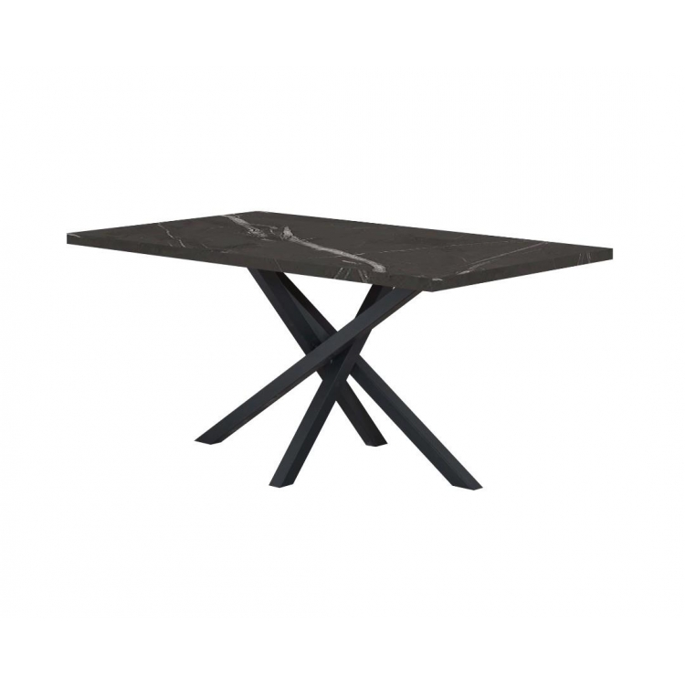 ΤΡΑΠΕΖΑΡΙΑ PABLO X ΜΑΥΡΟ ΜΑΡΜΑΡΟ 140x80 Ξύλο Μ1.40Π0.80Υ0.75