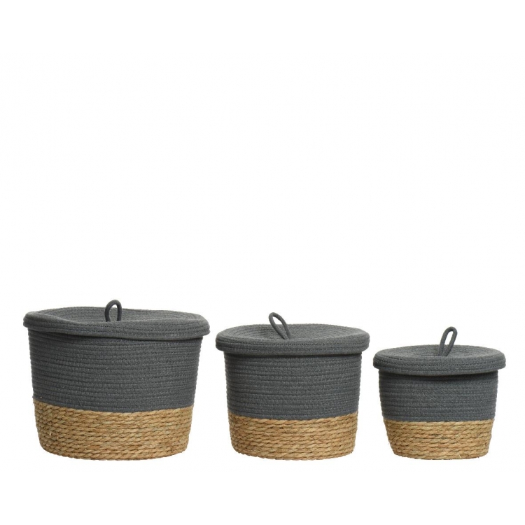 ΚΑΛΑΘΙ ΜΕ ΚΑΠΑΚΙ ΓΚΡΙ ΜΕ ΜΠΕΖ ΜΕΣΑΙΟ Συνθετικό Φ30*24Υ