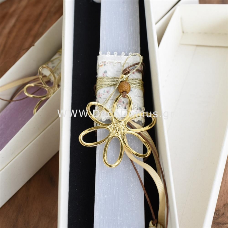 ΛΑΜΠΑΔΑ ΑΡΩΜΑΤΙΚΗ ΓΚΡΙ ΜΕ ΚΟΛΙΕ ΜΑΡΓΑΡΙΤΑ Αρωματικό Κερί 3*1.5*25