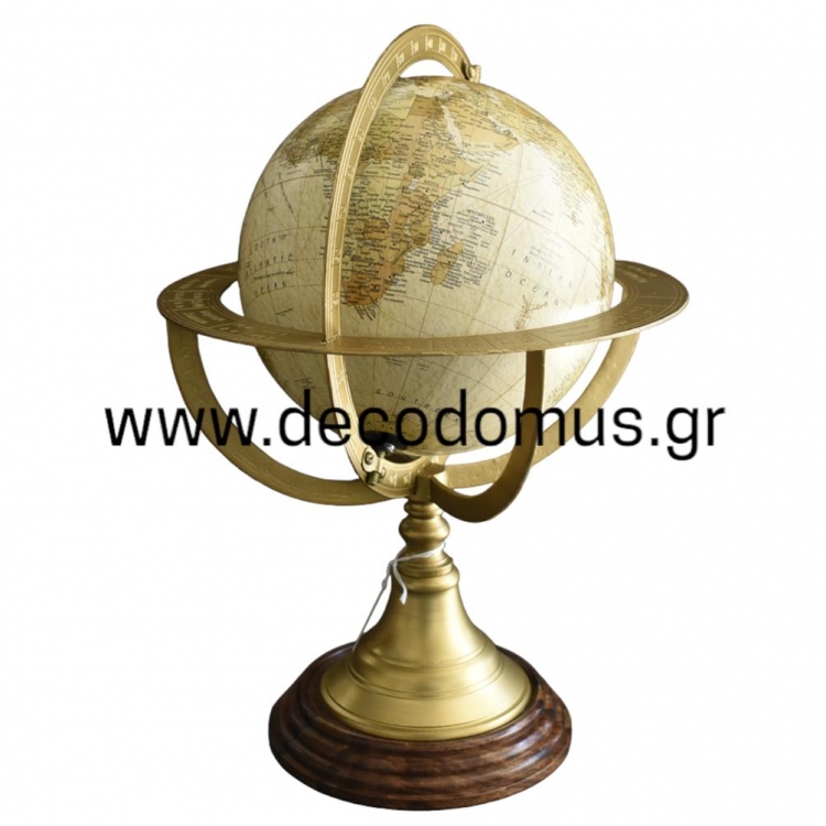 ΥΔΡΟΓΕΙΟ ΣΦΑΙΡΑ ΙΒΟΥΑΡ ΜΕ ΧΡΥΣΗ ΜΕΤΑΛΛΙΚΗ ΒΑΣΗ ΚΑΙ ΞΥΛΟ Μέταλλο Φ24*33Υ