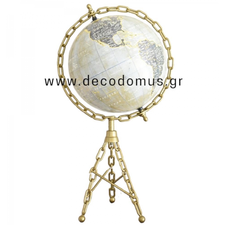 ΥΔΡΟΓΕΙΟ ΣΦΑΙΡΑ ΓΚΡΙ ΜΕ ΧΡΥΣΗ ΜΕΤΑΛΛΙΚΗ ΑΛΥΣΙΔΑ Μέταλλο Φ26*44Υ