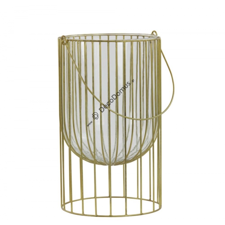 ΒΑΖΟ SIBANI ΧΡΥΣΟ ΜΕ ΕΣΩΤΕΡΙΚΟ ΓΥΑΛΙ Light&Living Μέταλλο 24*Υ36