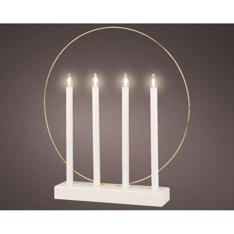 ΚΗΡΟΠΗΓΙΟ ΣΤΕΦΑΝΙ ΛΕΥΚΟ  LED ME  ΜΠΑΤΑΡΙΑ KAEMINGK Μέταλλο 7.5*42*45Y