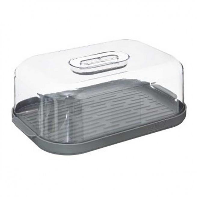 ΤΥΡΙΕΡΑ ΓΚΡΙ ΜΕ ΔΙΑΦΑΝΟ ΑΚΡΥΛΙΚΟ ΚΑΠΑΚΙ GUZZINI Συνθετικό 29*19*Υ10.5