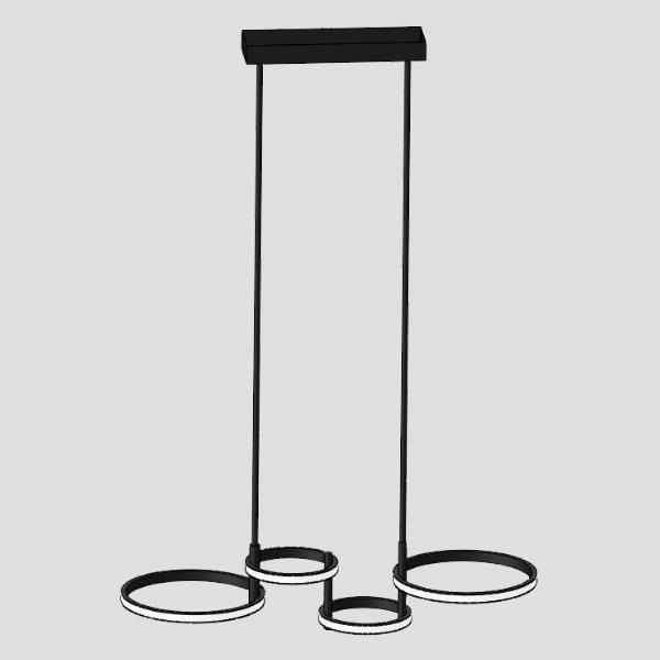 ARTE ILLUMINA ΦΩΤΙΣΤΙΚΟ ΚΡΕΜΑΣΤΟ 4ΦΩΤΟ LED 40W ΜΑΥΡΟ Μέταλλο 81*28*Υ126.5