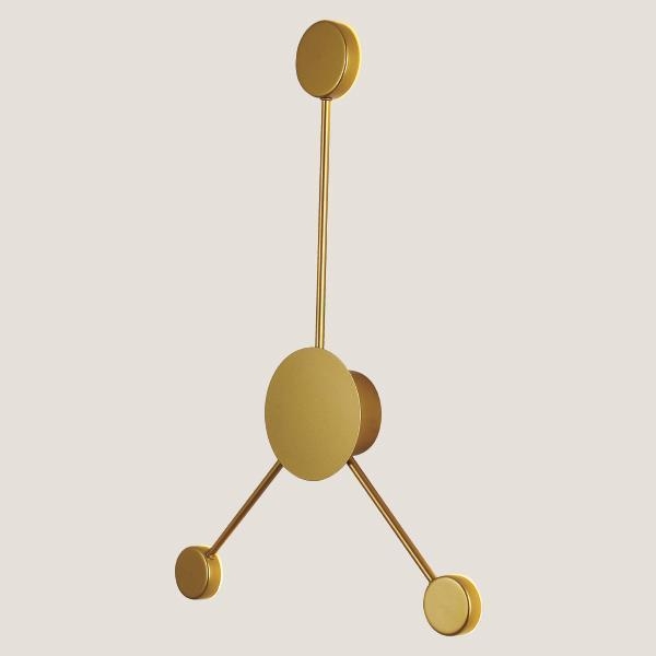 ΑΠΛΙΚΑ ΤΟΙΧΟΥ ΡΑΒΔΟΣ LED 3X5W 45X54 ΧΡΥΣΟ Μέταλλο 45*8*Υ54