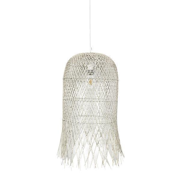 ΦΩΤΙΣΤΙΚΟ ΚΡΕΜΑΣΤΟ ΜΟΝΟΦΩΤΟ Ε27 MAX 60W H610*D330MMRATTAN ΛΕΥΚΟ Μέταλλο 33*33*61