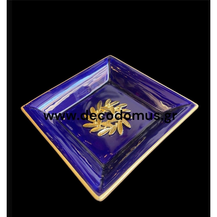 ΓΟΥΡΙ ΚΑΔΡΟ ΣΤΕΦΑΝΙ ΜΠΛΕ ΧΡΥΣΟ Κεραμικό 110*110*20ΥΜΜ