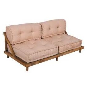 ΚΑΝΑΠΕΣ 2 ΘΕΣΕΩΝ ΣΚΕΛΕΤΟΣ ΑΠΟ ΜΑΣΙΦ ΞΥΛΟ MANGO ΜΕ ΜΑΞΙΛΑΡΙΑ ΣΕ ΜΠΕΖ ΧΡΩΜΑ 155Χ77Χ60CM Ξύλο M1.55Π0.77Υ0.60