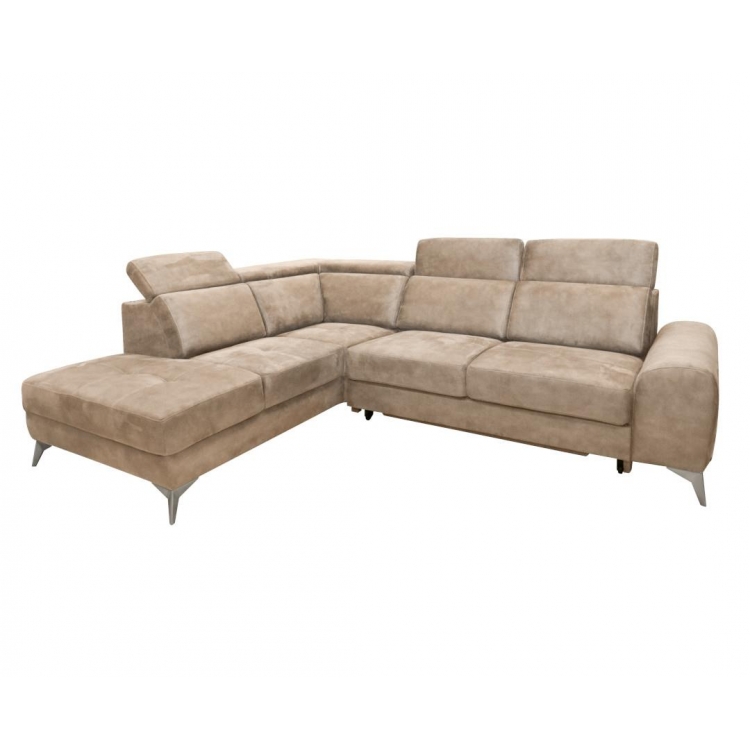 Γωνιακός καναπές με κρεβάτι Diego Μπεζ δεξιάς φοράς 288x230x102εκ. Μελαμίνη Μ2.88Π2.30Υ0.85