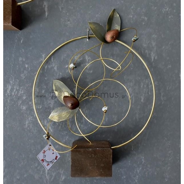 ΕΠΙΤΡΑΠΕΖΙΑ ΚΕΡΑΜΙΚΗ ΕΛΙΑ ΣΕ ΞΥΛΟ ΜΙΚΡΟΣ ΚΥΚΛΟΣ Μέταλλο M0.13Π0.04Υ0.14