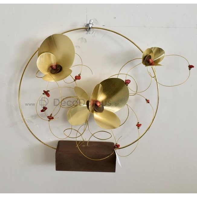 ΕΠΙΤΡΑΠΕΖΙΟ ΜΕΤΑΛΛΙΚΟ ΛΟΥΛΟΥΔΙ ΠΑΝΣΕΣ ΣΕ ΞΥΛΟ ΚΥΚΛΟΣ ΜΕΓΑΛΟΣ Ξύλο M0.13Π0.04Υ0.2