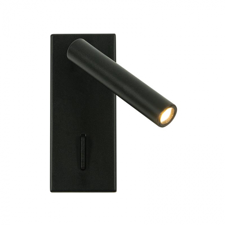 ΕΠΙΤΟΙΧΙΟ ΦΩΤΙΣΤΙΚΟ ANAΓΝΩΣΗΣ LED 3W 3000K ΜΑΥΡΟ Μέταλλο Μ0.055-0.135Π0.05Υ0.095