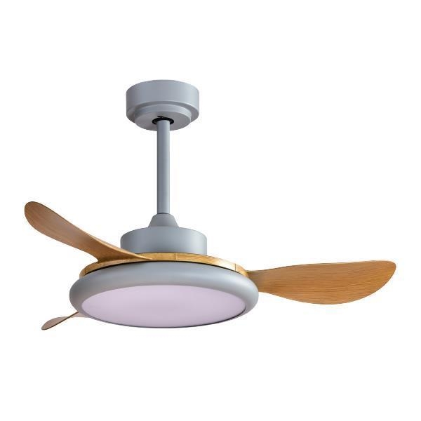 ΑΝΕΜΙΣΤΗΡΑΣ ΟΡΟΦΗΣ ΓΚΡΙ ΚΑΙ ΞΥΛΟ ΜΕ LED ΦΩΣ ΚΑΙ ΚΟΝΤΡΟΛ Φ107 DC 35W Μέταλλο Φ1.07*Υ0.305