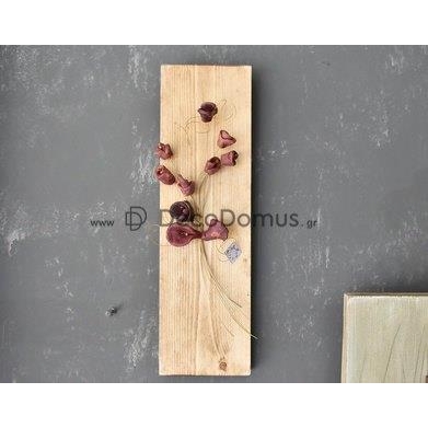 ΞΥΛΙΝΟΣ ΧΕΙΡΟΠΟΙΗΤΟΣ ΠΙΝΑΚΑΣ ΜΕ ΜΠΟΡΝΤΟ ΚΕΡΑΜΙΚΑ ΛΟΥΛΟΥΔΙΑ ΚΑΙ ΟΡΕΙΧΑΛΚΟ 12Χ40 ΕΚ Ξύλο Μ0.12Π0.03Υ0.40