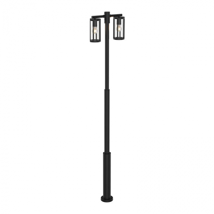 ΔΙΦΩΤΟ ΦΩΤΙΣΤΙΚΟ ΕΔΑΦΟΥΣ ΕΞΩΤΕΡΙΚΟΥ ΧΩΡΟΥ LED 2XE27 MAX 15W ΑΛΟΥΜΙΝΙΟΥ ΜΑΥΡΟ Αλουμίνιο M0.125Π0.415Υ2.20