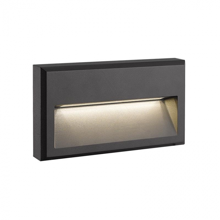 STEP ΦΩΤΙΣΤΙΚΟ ΤΟΙΧΟΥ LED 6W 3000K ΓΡΑΦΙΤΗΣ ΑΛΟΥΜΙΝΙΟΥ Γυαλί Μ0.035Π0.227Υ0.127