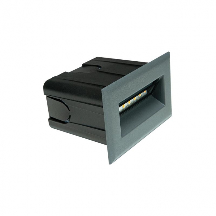 ΧΩΝΕΥΤΟ ΦΩΤΙΣΤΙΚΟ ΤΟΙΧΟΥ LED ΕΞΩΤΕΡΙΚΟΥ ΧΩΡΟΥ 3W 3000K ΓΡΑΦΙΤΗΣ ΑΛΟΥΜΙΝΙΟΥ Γυαλί Μ0.065Π0.085Υ0.055