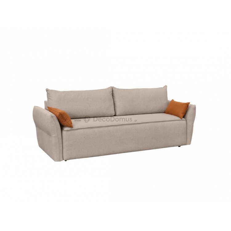 Τριθέσιος καναπές κρεβάτι με ανεξάρτητα ελατήρια και αποθήκευση Lagos μπεζ 238x96x90 Ξύλο Μ2.38Π0.96Υ0.90