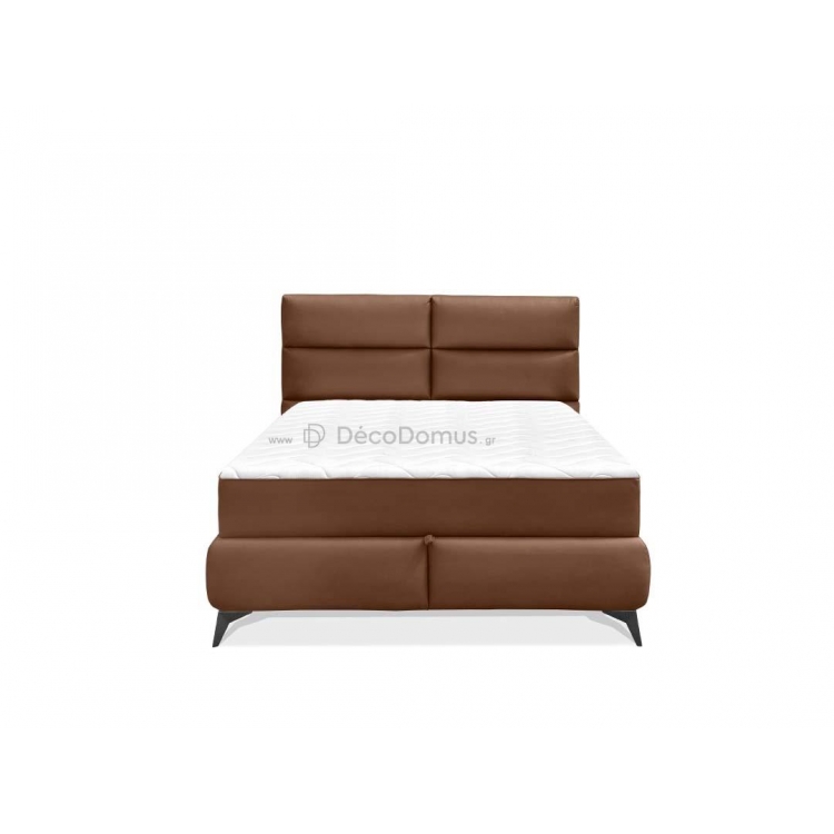 Κρεβάτι με αποθηκευτικό χώρο και στρώμα με ανεξάρτητα ελατήρια Eden μπεζ 140X200 Μελαμίνη Μ1.84Π2.20Υ1.31