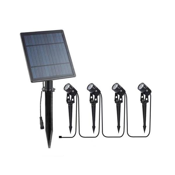 ΣΠΟΤ ΚΗΠΟΥ ΜΕ ΗΛΙΑΚΟ PANEL ΚΑΡΦΩΤΟ 4 ΤΕΜΑΧΙΩΝ 1.5W, RGB IP44 Αλουμίνιο Φ0.042*Υ0.23