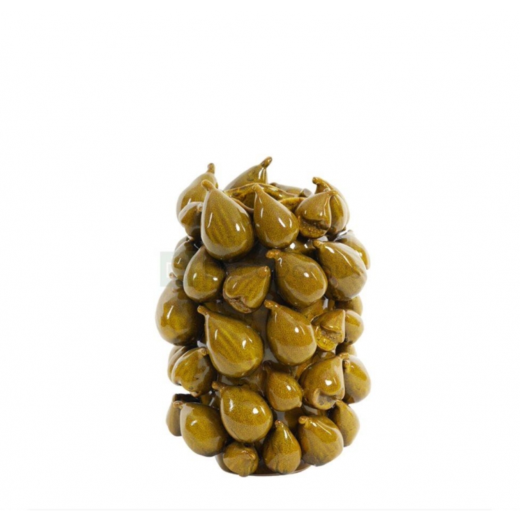 ΚΕΡΑΜΙΚΟ ΒΑΖΟ ΜΕ ΑΝΑΓΛΥΦΑ ΣΥΚΑ ``NATALIA`` ΚΙΤΡΙΝΟ-ΚΑΦΕ Κεραμικό Μ0.235Π0.23Υ0.325